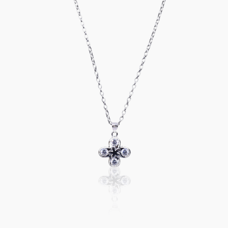 Blooming Four Petal Silver Pendant