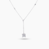 Bed of Zircon Radiant Drop Silver Necklace