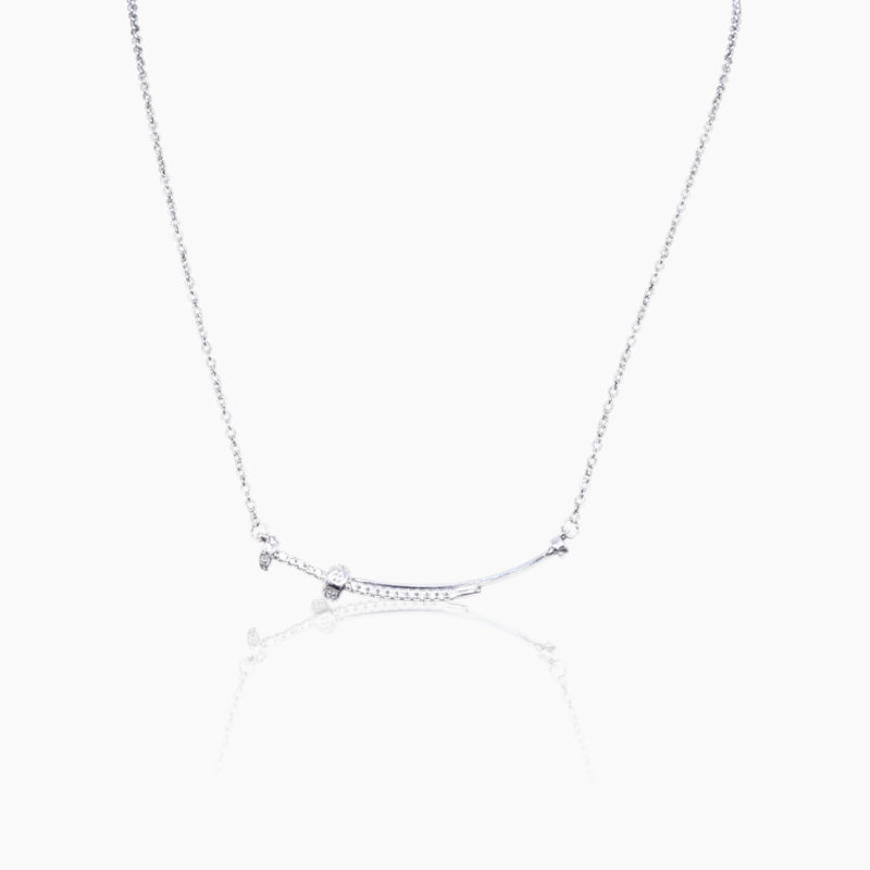 Bed of Zircon Radiant Drop Silver Necklace