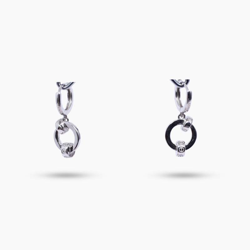 Intertwined Rings Silver Earrings