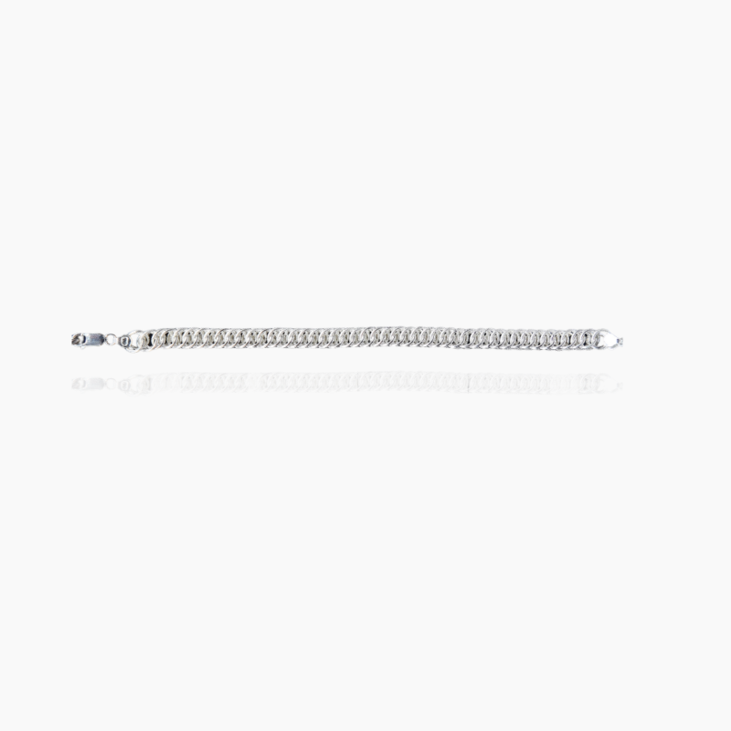 Men in Silver Overlap Chain Bracelet