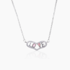 Heart Filled With Love Typography Silver Necklace