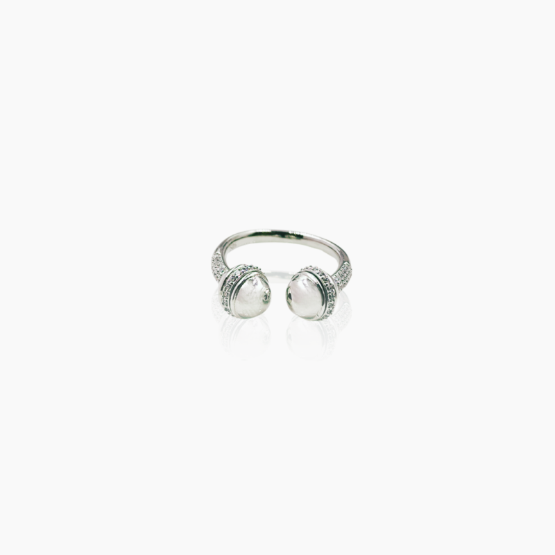 Silver Headphone Design Ring