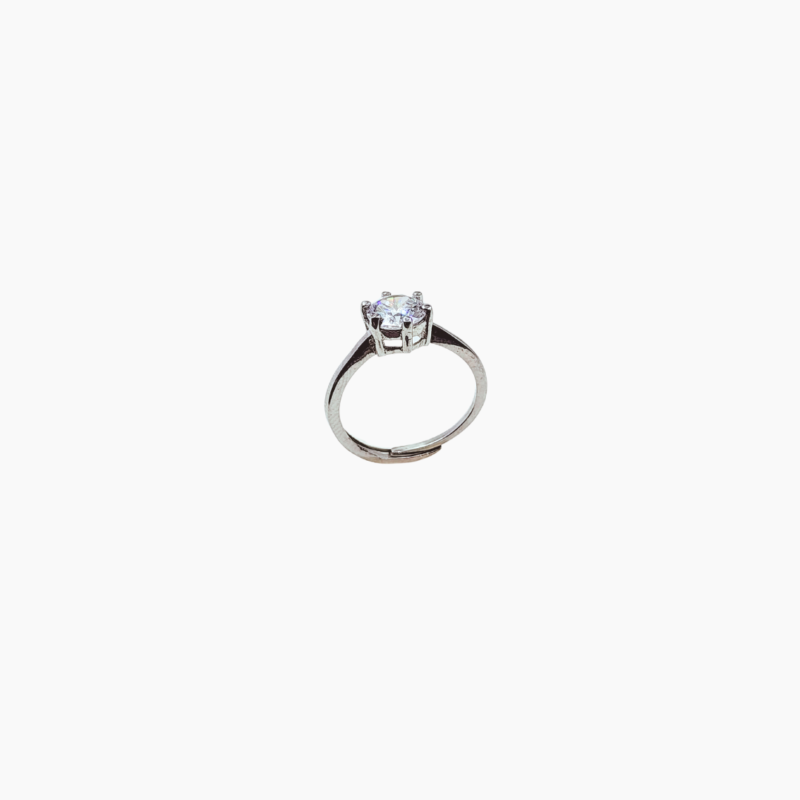Focus on Me Silver Solitaire Ring, Adjustable