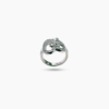 Inlaid zircon om design silver ring