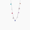 Colours of love hanging charms silver necklace